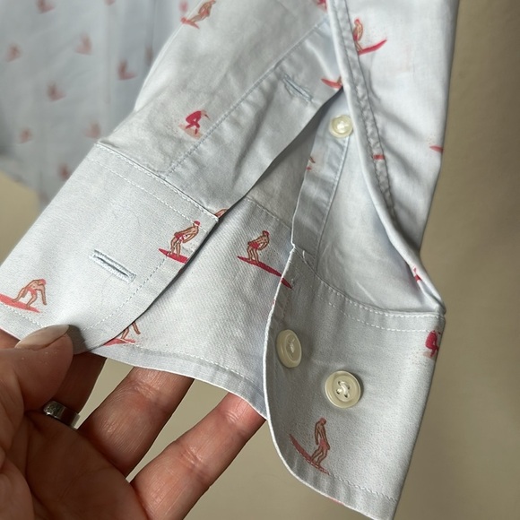 Bonobos Novelty Print Surfers Button Down Shirt Size XL Beach Coastal Summer - Picture 4 of 8